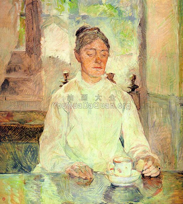 Portrait of Comtesse Adele-Zoe de Toulouse-Lautrec ,The Artist's Mothe - 亨利·德·土鲁斯·罗特列克